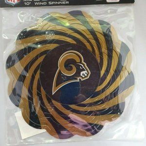 Geo Wind Spinner Los Angeles LA Rams NFL Metal Football Garden Mancave Large 10"